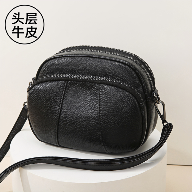 French Genuine Leather Women's Bag Three-Layer Small Bag 2026 New Fashion Shoulder Bag Versatile Soft Cowhide Crossbody Bag Small Bag