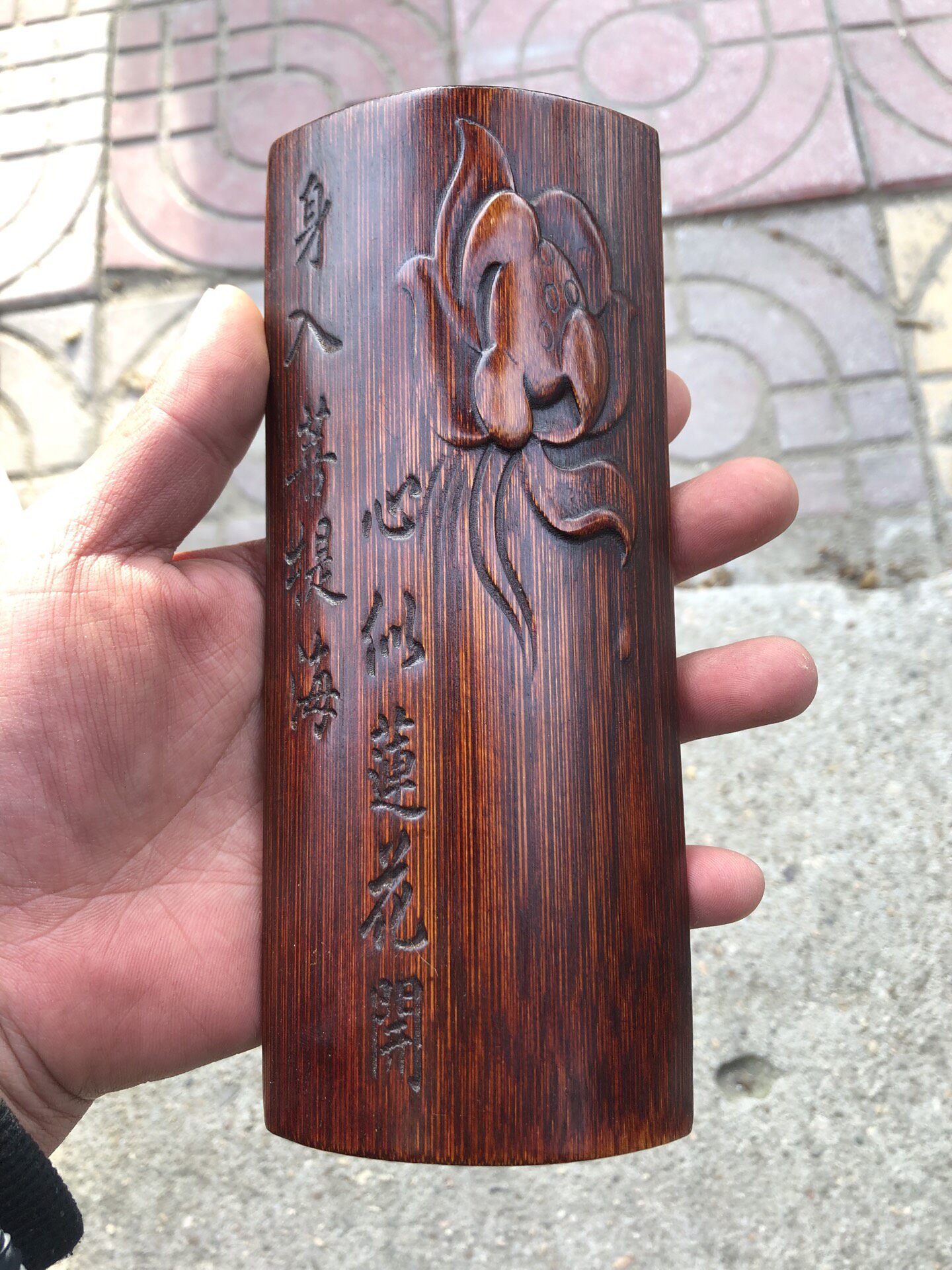 珍蔵　文房具　筆筒 天然　双龍　竹彫り　時代物　文房具　古美術　インテリア　美品 古董文玩天然老竹子镂空雕刻龙纹笔筒收纳盒文房用具复古老物件-淘宝