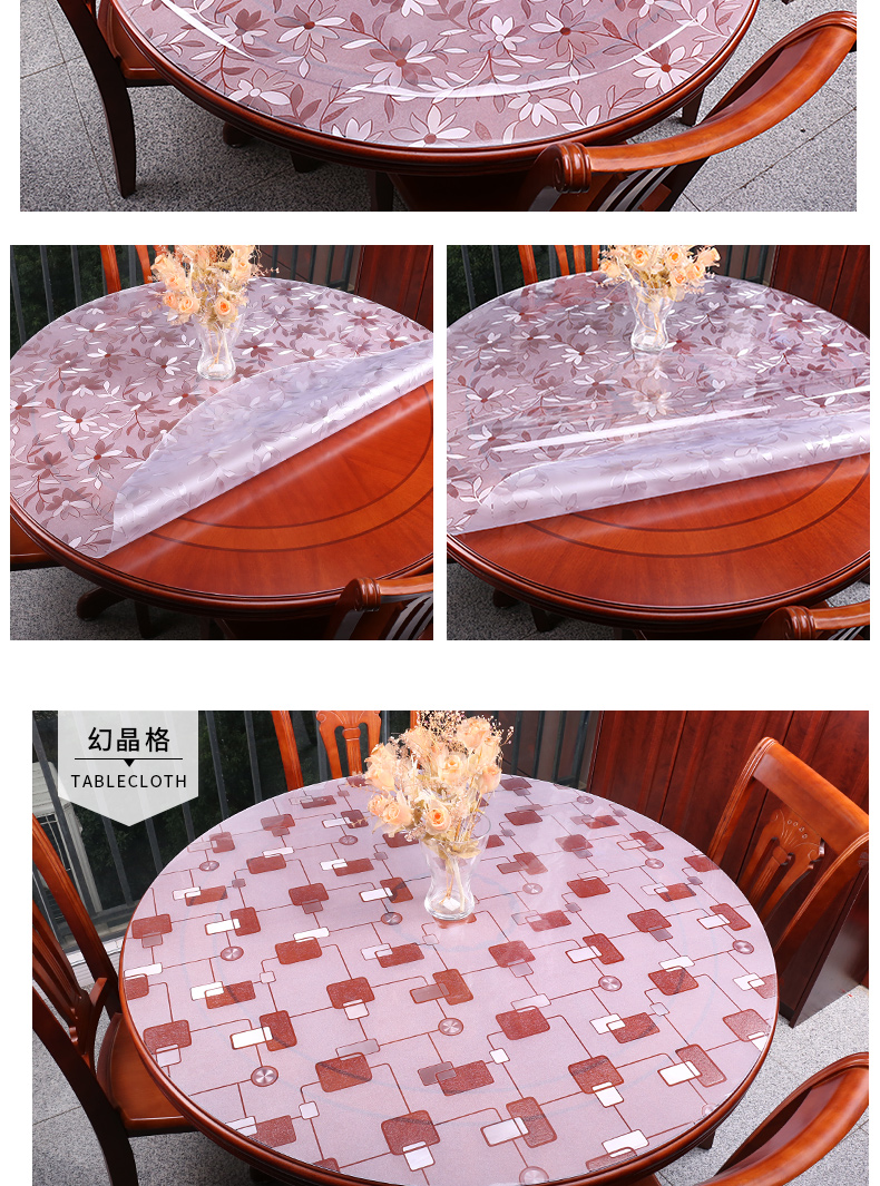 PVC nhựa thủy tinh mềm bàn tròn vải không thấm nước dùng một lần chống dầu nội địa bàn cà phê nóng bàn tròn bàn vườn mat vải - Khăn trải bàn mẫu khăn trải bàn hội nghị