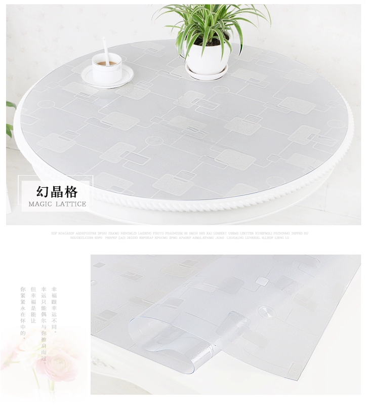 Pvc kính mềm tròn không thấm nước thảm bảng vải dầu nóng Disposable khăn trải bàn bằng nhựa tròn bảng mat tấm pha lê - Khăn trải bàn mẫu khăn trải bàn ăn đẹp