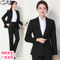 Ceman new suit suit womens overalls professional suit suit womens dress spring and autumn fashion temperament Black