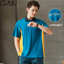 Summer Post Group Company Mens Field Delivery Staff Overalls Short-sleeved T-shirt Postal Logo Uniform Mens Pants