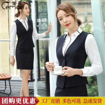 Business wear womens suit horse clip skirt set hotel mobile work clothes black vest waistcoat work spring and summer
