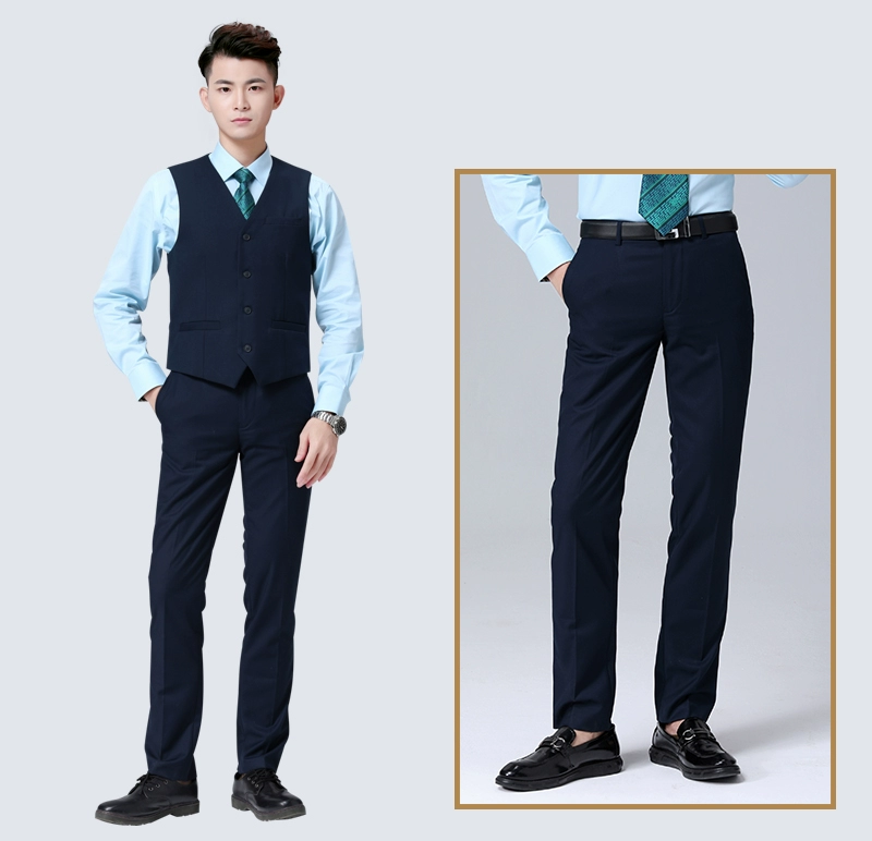 Ceman 2017 mới bưu phẩm hồ màu xanh nam quần tiết kiệm ngân hàng quần yếm phù hợp với quần phù hợp với quần mùa xuân và mùa thu nam quần âu đen