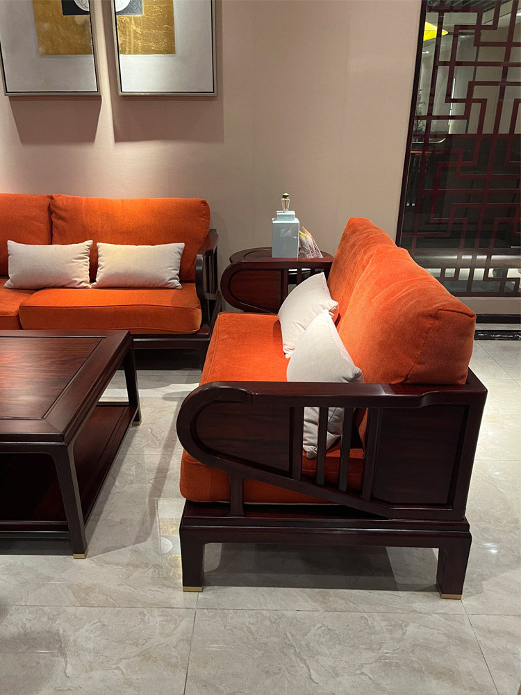 Махогани диван 中山红木家具东非黑酸枝红酸枝小户型新中式新古典沙发客厅组合