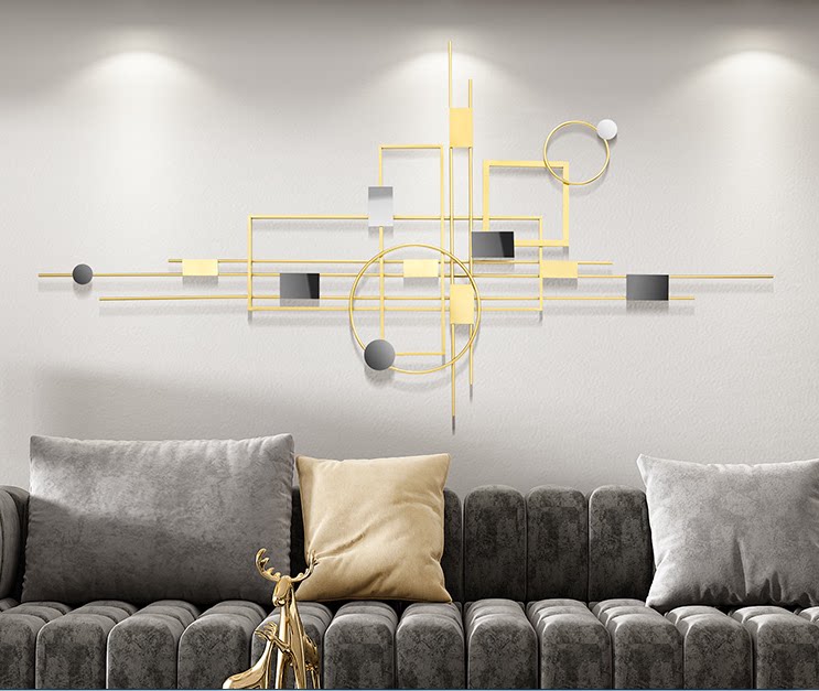 Nordic metal decoration wall hanging art pendant iron home living room background light luxury wall creative bedroom wall decoration