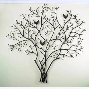 European-style wrought iron retro hanging wall decoration wall decoration wall decoration background wall hanging living room three-dimensional pendant fortune tree