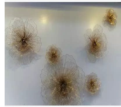 Iron iron line lotus wall hanging Flower wall - style wall decoration of metal decoration of the hotel soft - decoration sample