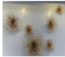 Iron Art Iron Wire Lotus Leaf Lotus Wall-mounted Floral Wall Decoration Hotel Softhouse Metal Adornment version