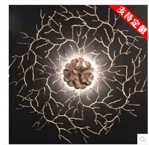 Modern Soft Clothing Home Office Hotel Clubhouse Veranda TV Cabinet Bronze Mountain Background Wall Iron Art Big Hangover Wall Accessories