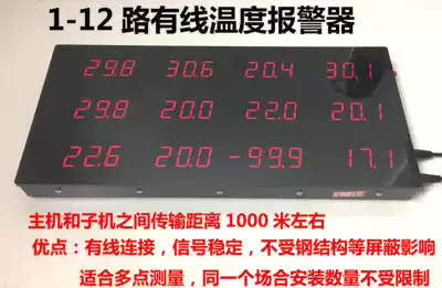 Zhanchuang electronic multi-channel wired temperature and humidity alarm high and low temperature and humidity upper and lower limits remote monitoring greenhouse farming