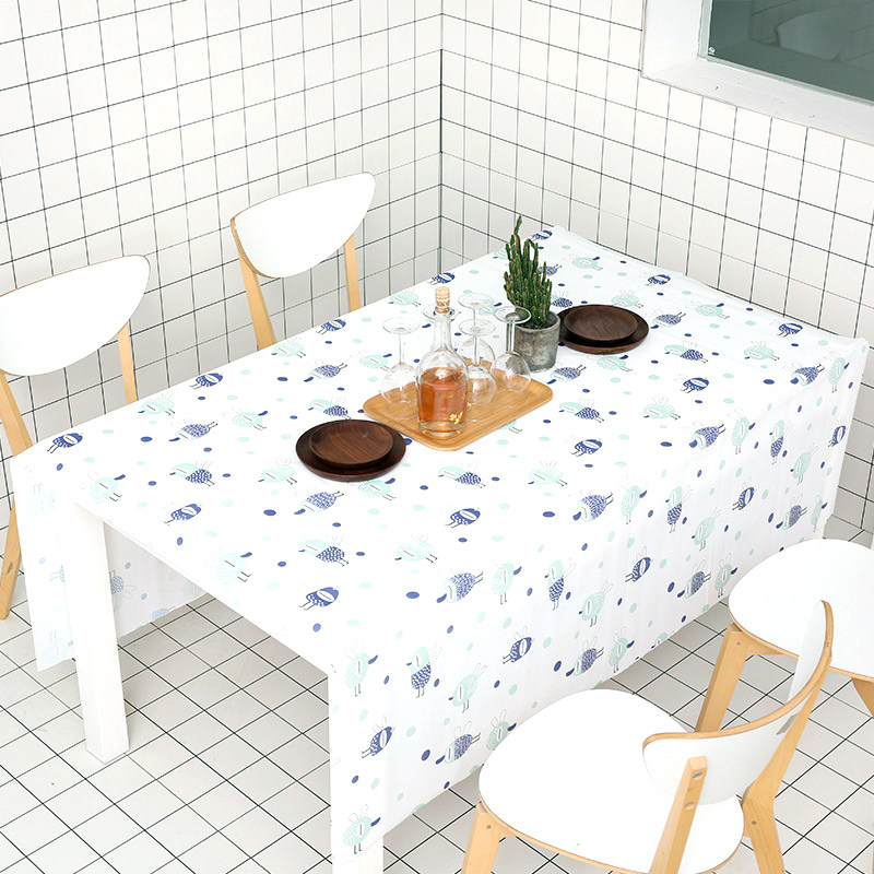 Tablecloth Waterproof anti-hot oil-proof no-wash PVC plastic table cloth Fabric net red rectangular tablecloth ins coffee table paper