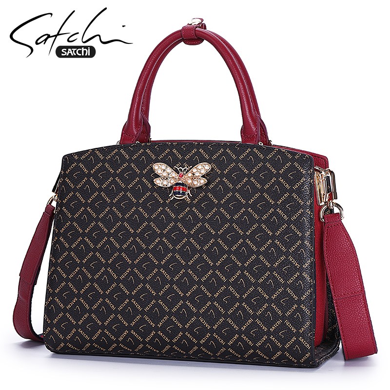 Sanchi's new women's bag Han edition big bag package European and American minimalist single shoulder inclined satchel women's new single shoulder handbag wave