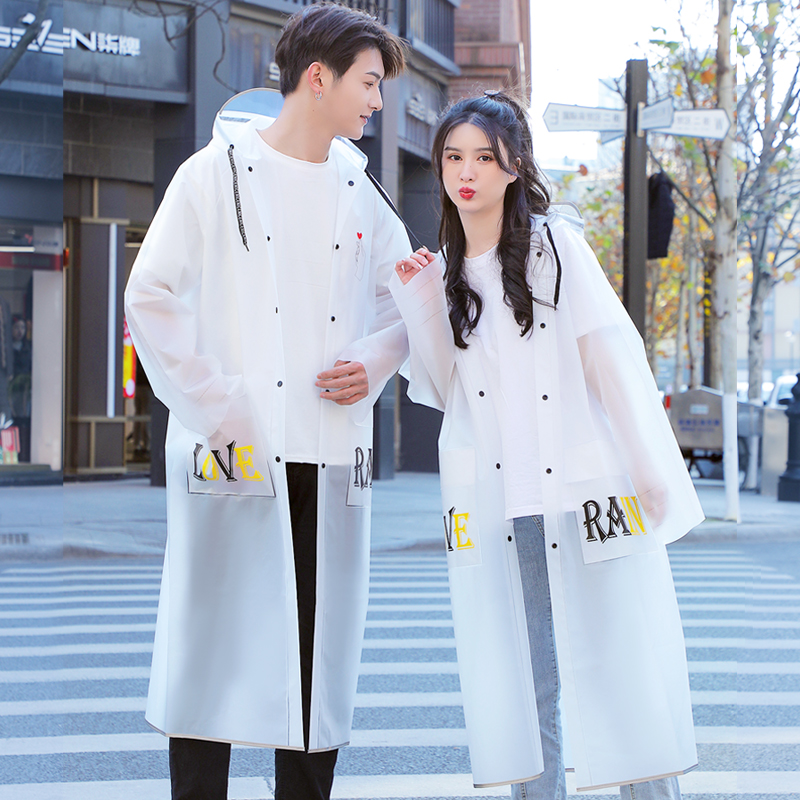 Raincoat long version full body anti-storm rain single men and women adult transparent thickening student bicycle waterproof fashion poncho