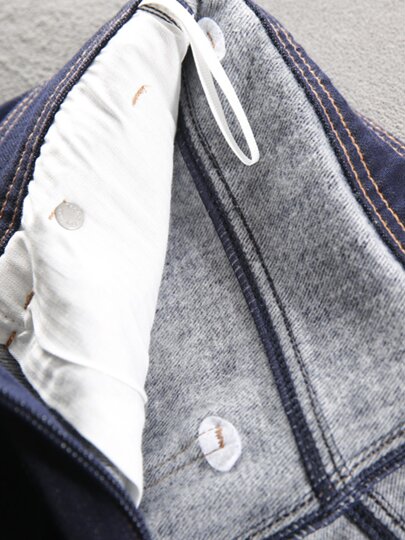 Thickened and Fleece-Lined Women's Jeans, Slightly Flared, High-Waisted, Denim Blue, 2026 Spring and Autumn, Wide-Leg, Drapey, Plus-Size, Slimming, Bell-Bottom Pants