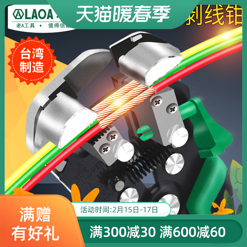 Old A multifunctional electrician wire stripper fully automatic cable pulling pliers fiber breaking pliers cable stripper peeling pliers