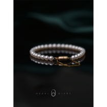  Pearl bracelet freshwater aurora positive round small beads light and simple 18K gold magnetic buckle is easy to wear