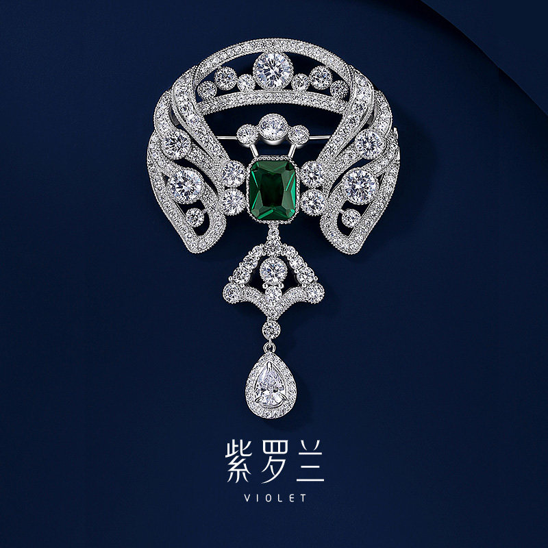 【紫罗兰正版】彼雅S925纯银胸针高档女精致古典胸花别针小众潮