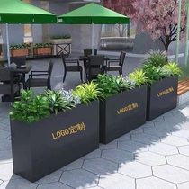 Outdoor Flower Box Composition Square Greening sales Department Commercial Street Flower Tan Outdoor Enclosure Partition flower groove Iron Art Custom