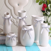 European vase decoration Living room flower arrangement Ceramic dining table Small fresh dried flower vase Home decoration Rose porcelain bottle