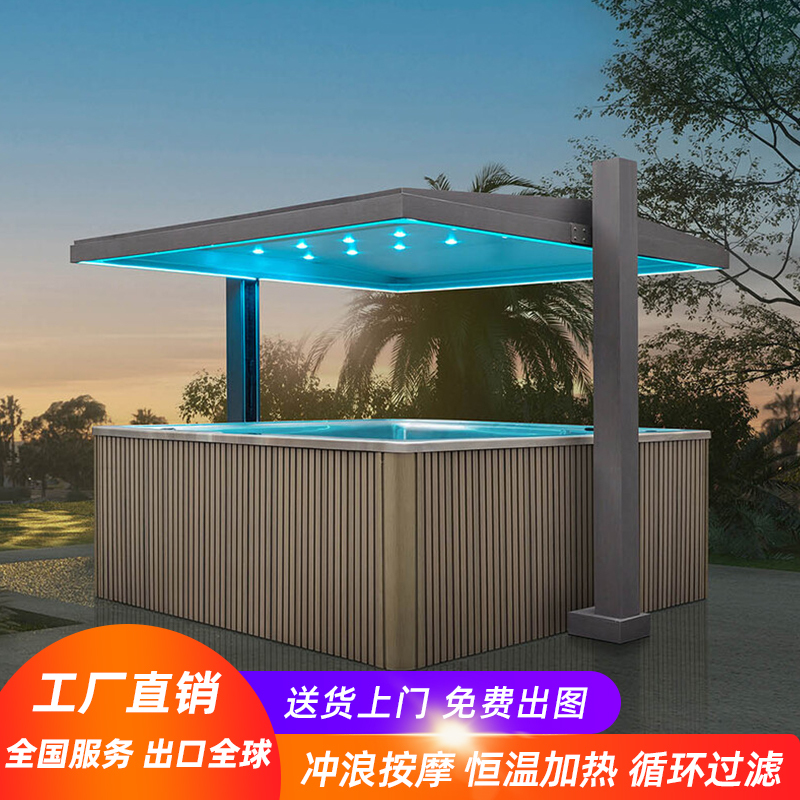 Surf Massage Bathtub, Home Smart Constant Temperature Heating Outdoor Hot Spring Pool, Hotel and B&B Round Spa Bathtub
