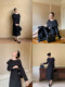 Xxning French-Style Shawl Collar Waist-Cinching Dress for Women, Niche High-End Socialite Style, Fashionable and Suitable for Commuting