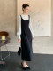 Xxning French-Style Fake Two-Piece Hepburn-Style Dress for Women 2025 Autumn and Winter New Waist-Slimming Elegant Long Dress