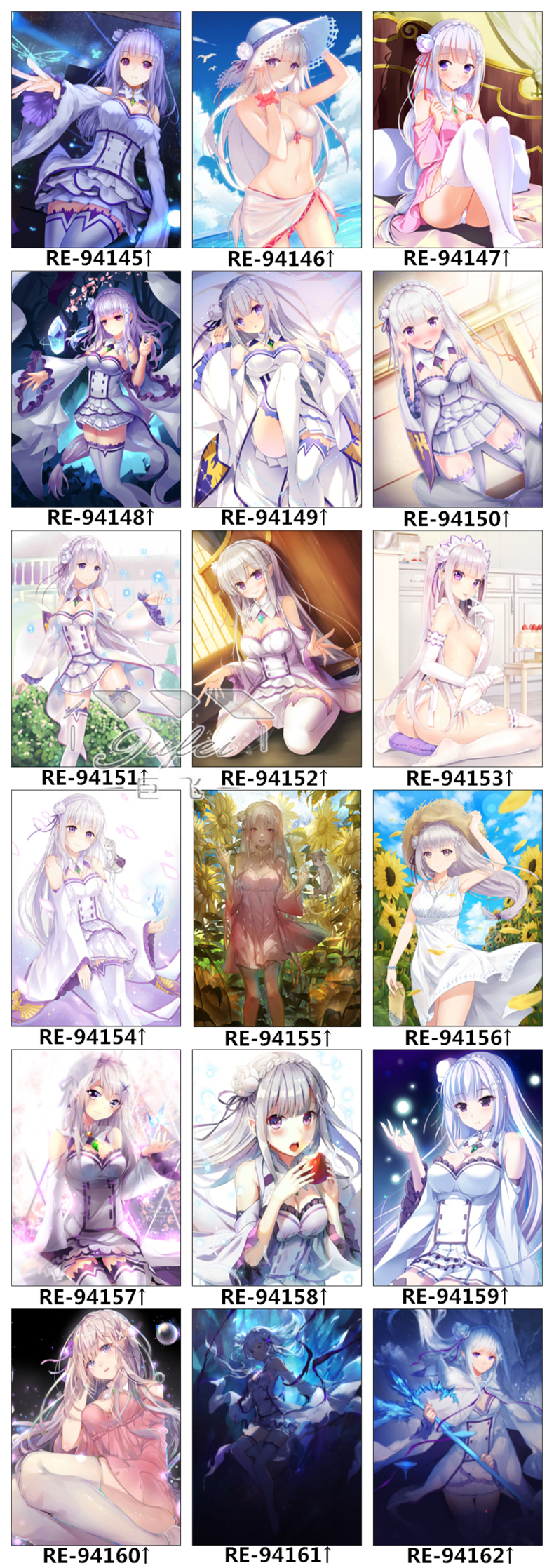 RE từ đầu, cuộc sống thế giới khác, anime Rem Emilia, xung quanh tấm Rem, vỏ chăn, bốn mảnh - Carton / Hoạt hình liên quan sticker cute đồ ăn