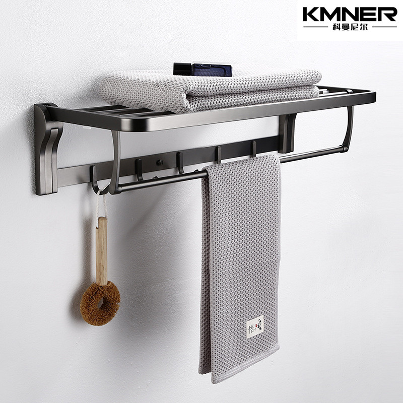 Makeup Room Bath Towels Rack Fold active collection Place items 304 Stainless Steel Bathroom Hair Towel Rack Gun Grey Pendant