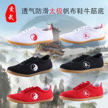 Summer canvas Taiji shoes mens bull tendon martial arts shoes womens middle-aged Tai Chi shoes exercise shoes Kung Fu shoes breathable