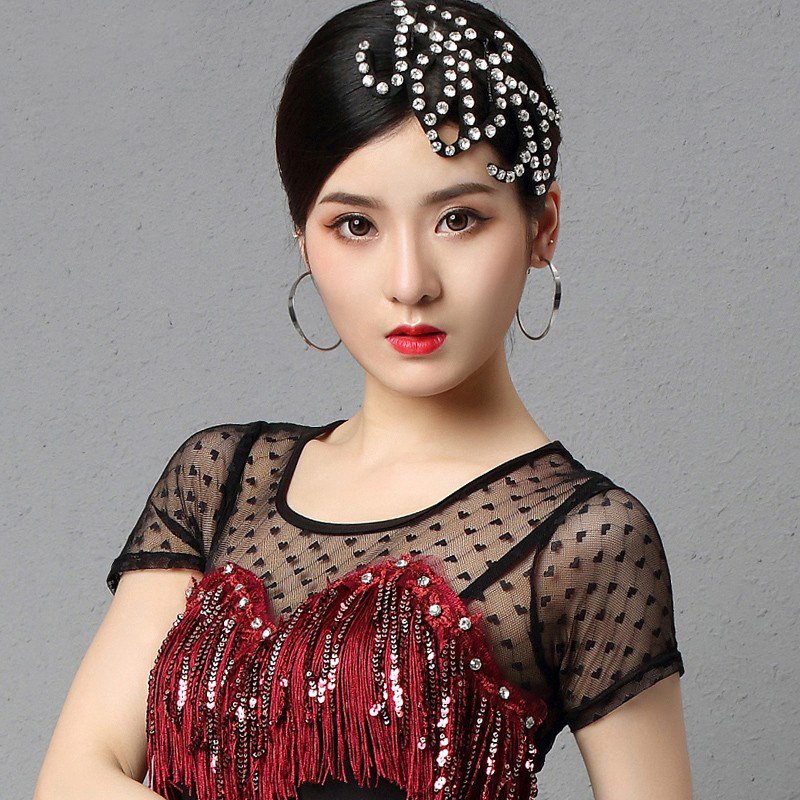 Meizicai Latin dance performance jewelry flower-shaped rhinestone headdress