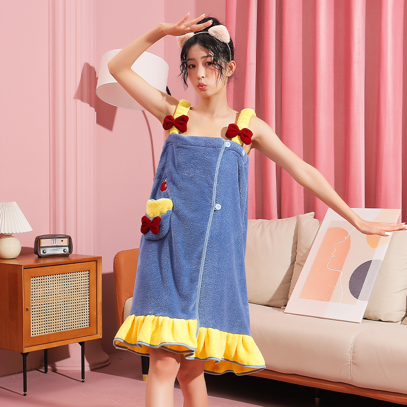 Bath Towel Women's Bathrobe Wearable Wrap Camisole Tube Top Non-Pure Cotton All-Cotton Household Cartoon Thick 2026 New Model Bath Towel Women's Bathrobe Wearable Wrap Camisole Tube Top Non-Pure Cotton All-Cotton Household Cartoon Thick 2026 New Model