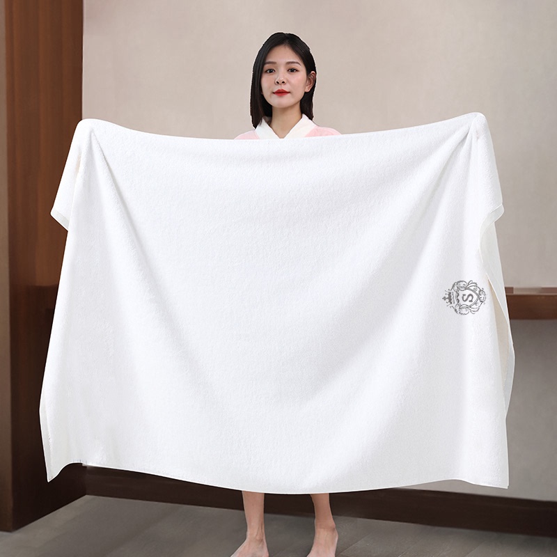 White Bath Towels, Five-Star Hotel-Grade, High-End Pure Cotton, Hilton-Style, Exclusive 2026 New Model, All-Cotton for Guesthouses and Inns