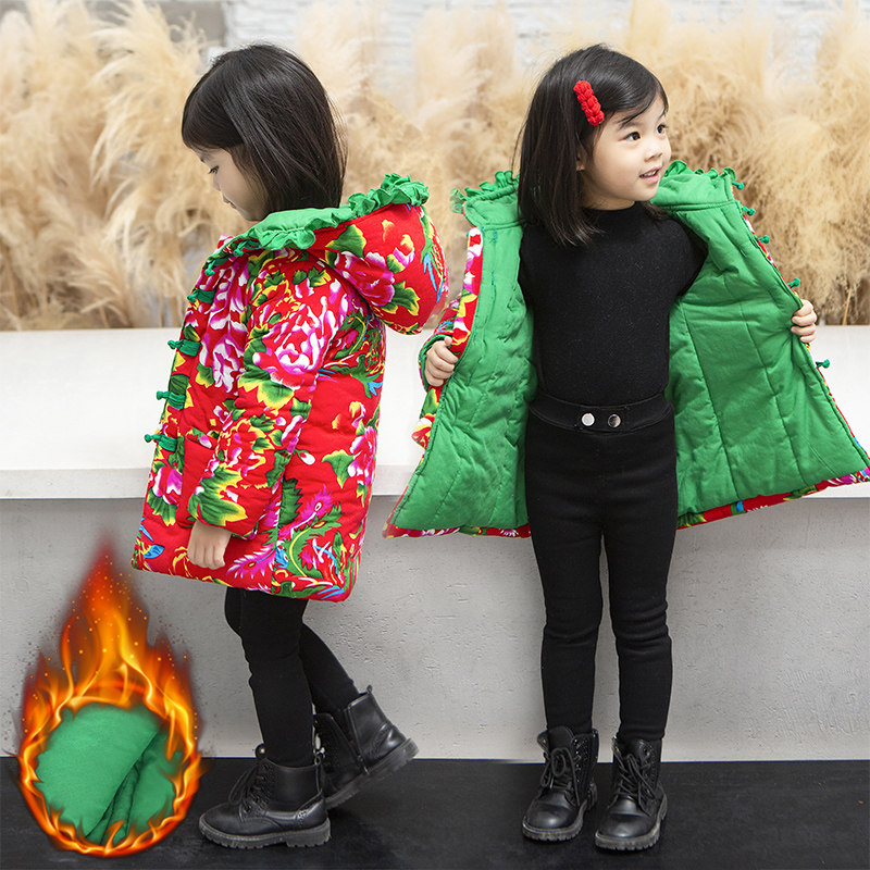 Girls' padded jacket 2020 winter new children's thickened jacket cotton padded women's winter clothing foreign style baby children's padded clothing