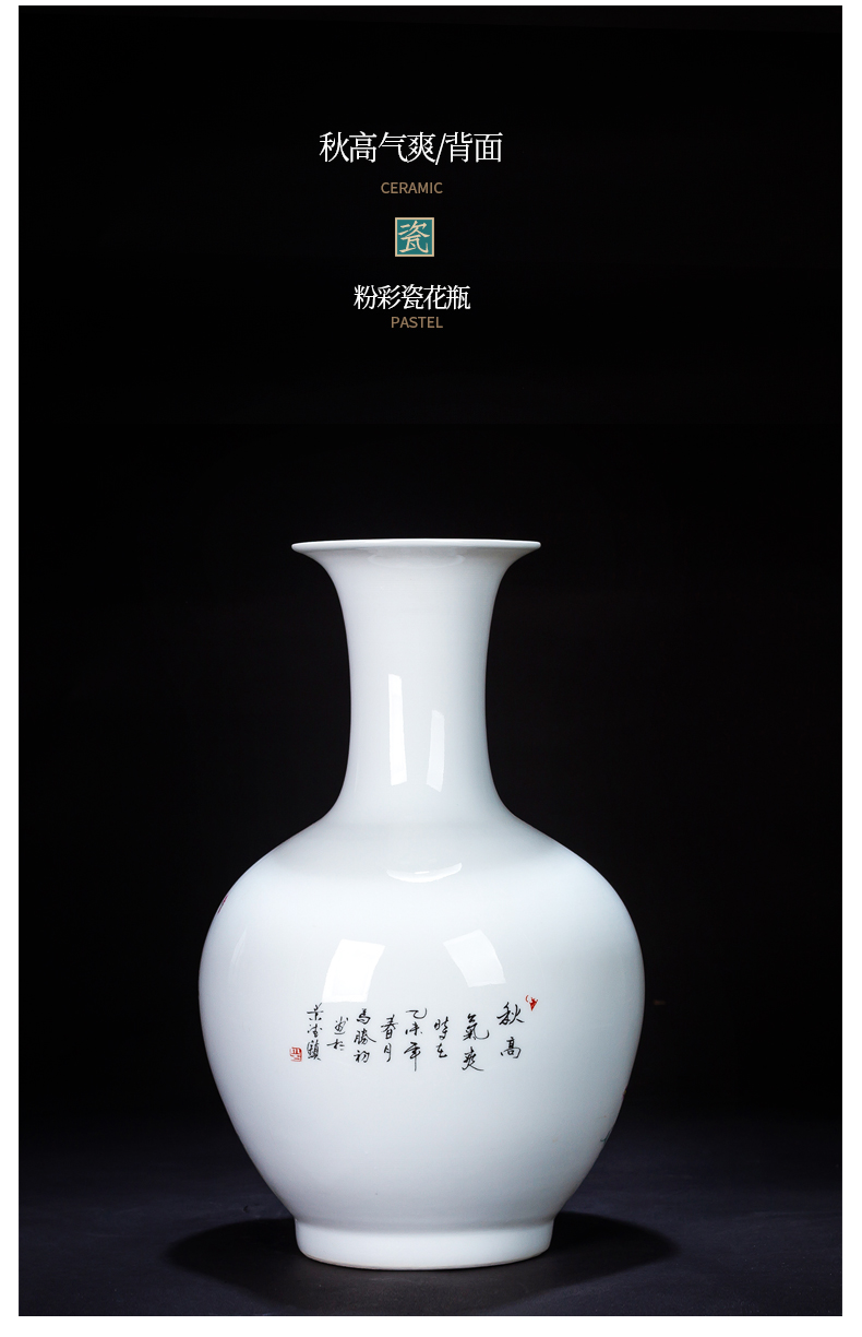 Jingdezhen ceramics powder enamel vase well - off Chinese penjing household act the role ofing is tasted rich ancient frame sitting room adornment