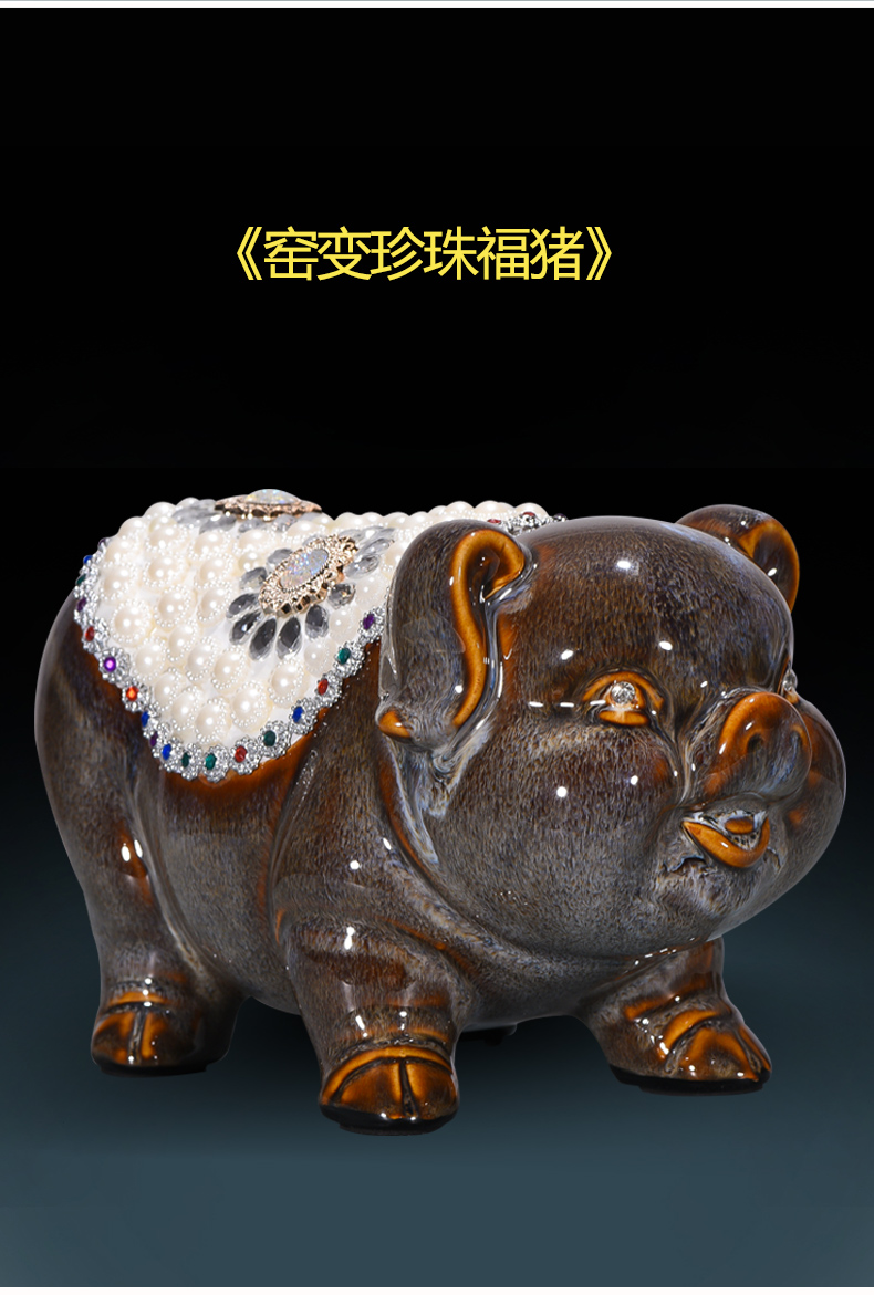 Jingdezhen ceramic up blessing pig furnishing articles creative gift sitting room TV cabinet decoration study of new Chinese style arts and crafts