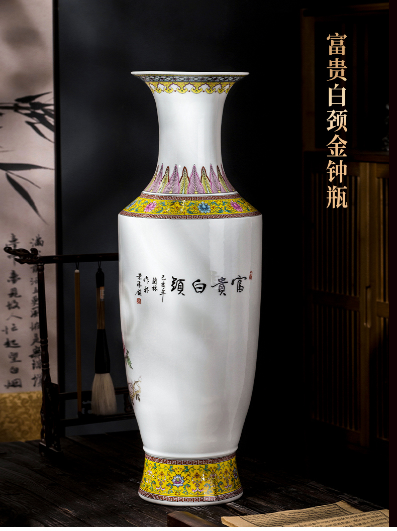 Jingdezhen ceramics powder enamel of large vases, antique Chinese style living room stores the opened ornaments furnishing articles