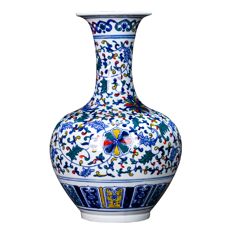 Jingdezhen ceramics antique hand - made bucket color blue and white porcelain vase furnishing articles of Chinese style household adornment flower arrangement sitting room