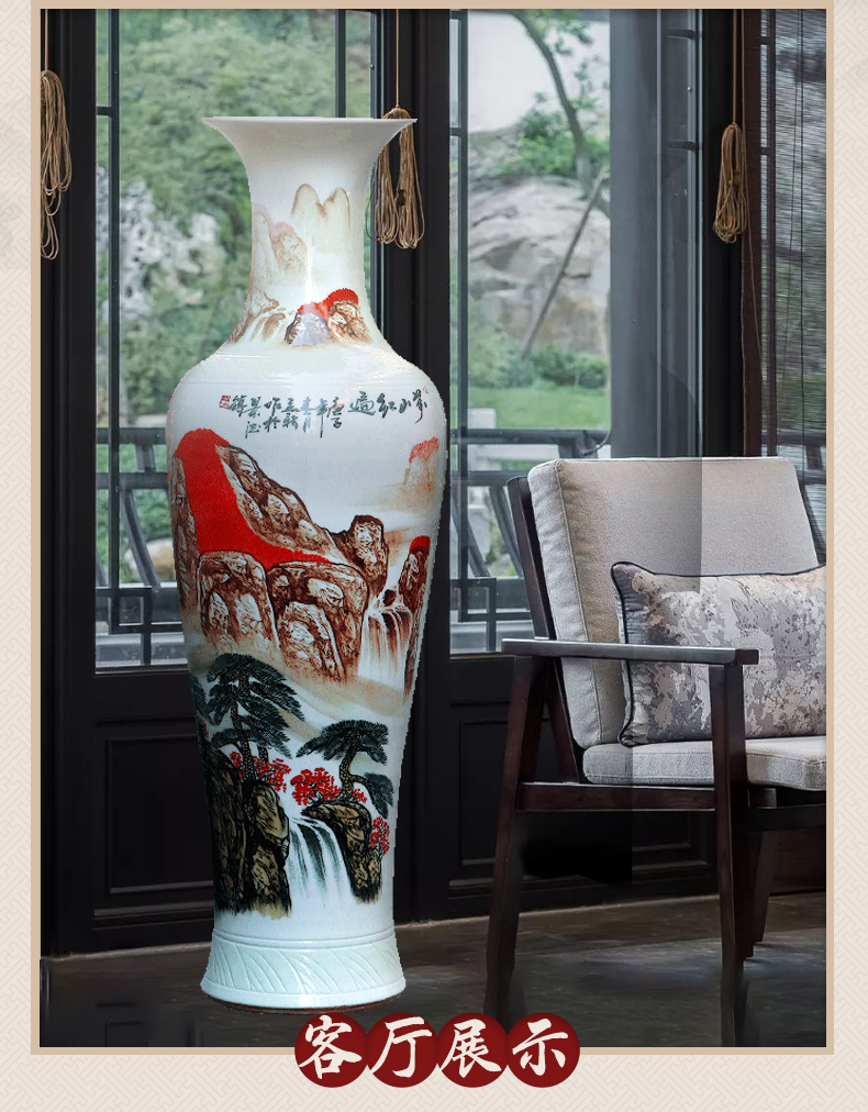 Jingdezhen ceramic hand - made much luck landing a big vase Chinese sitting room adornment is placed large opening gifts