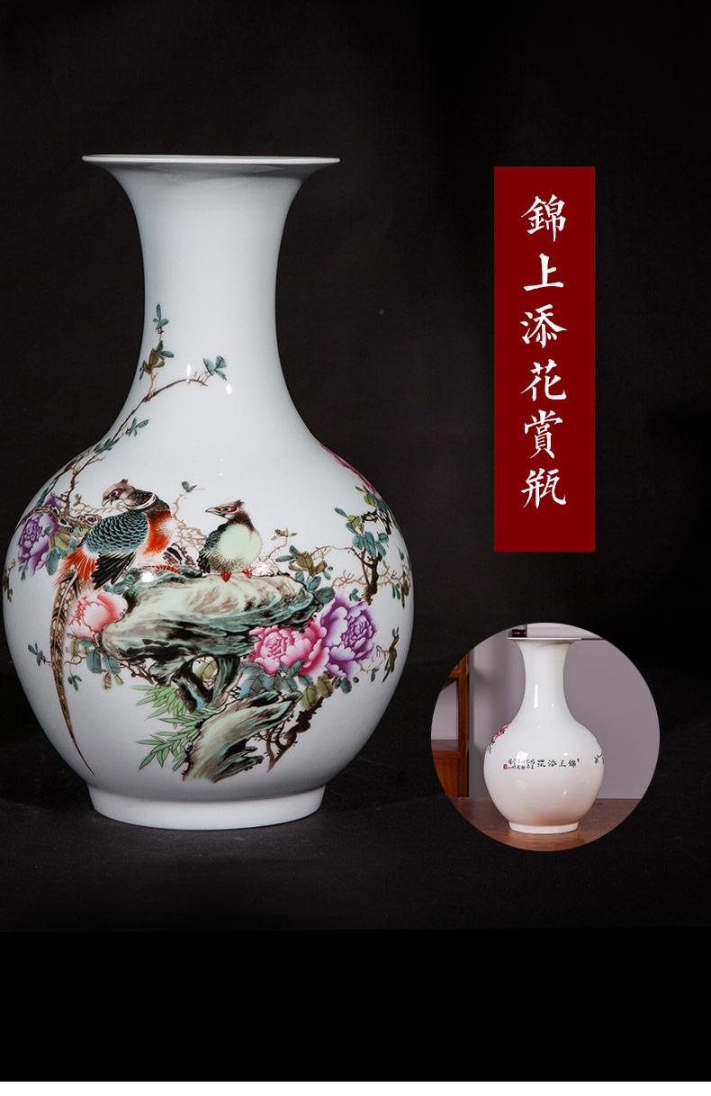 Jingdezhen ceramics vase furnishing articles Chinese style is I sitting room flower arranging household contracted TV ark adornment ornament