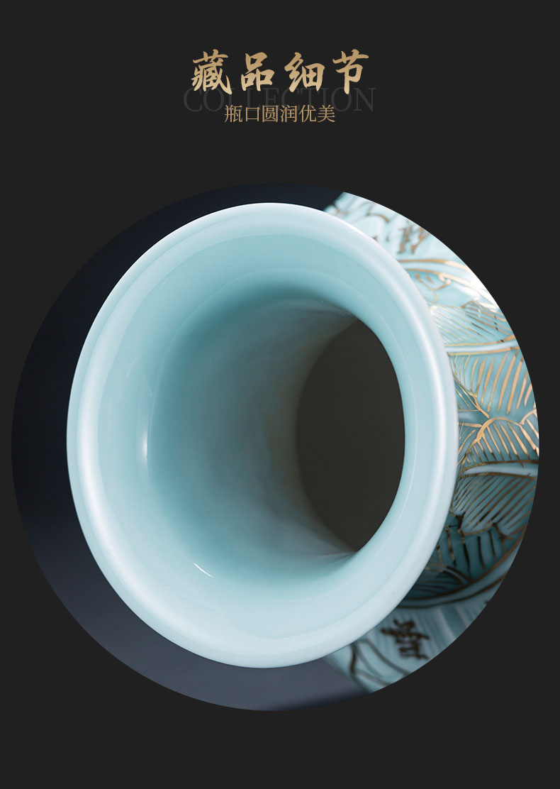 Jingdezhen ceramic hand - made paint vases, flower arranging new Chinese style living room rich ancient frame furnishing articles home decorative arts and crafts