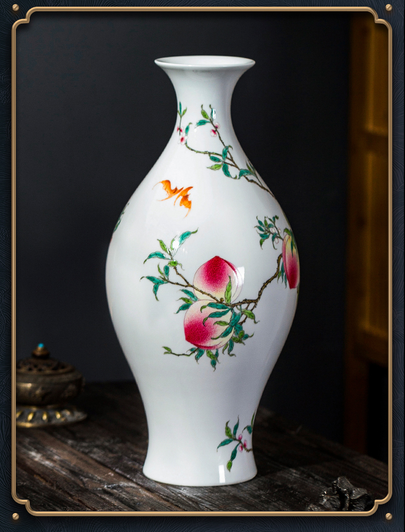 Jingdezhen ceramic imitation the qing yongzheng pastel hand - made Chinese antique vase desktop home sitting room adornment is placed