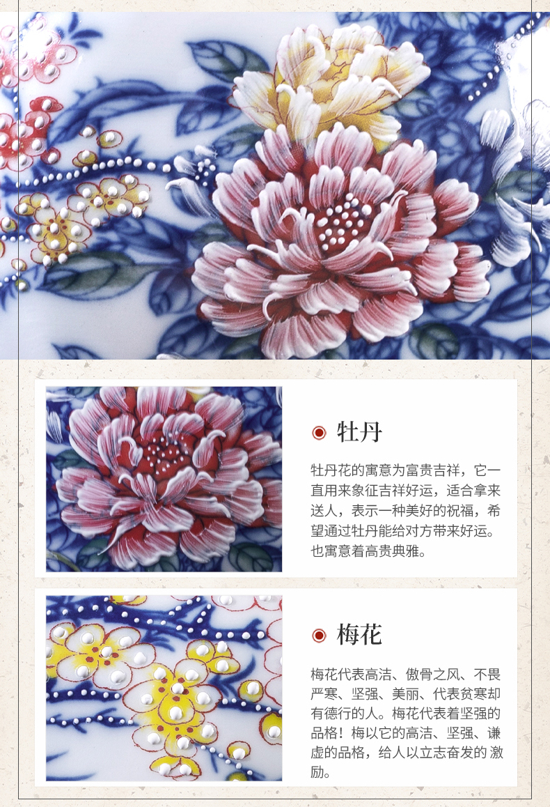 Pearls of jingdezhen ceramics glaze furnishing articles hand - made vases, flower arranging new Chinese TV ark, sitting room adornment handicraft