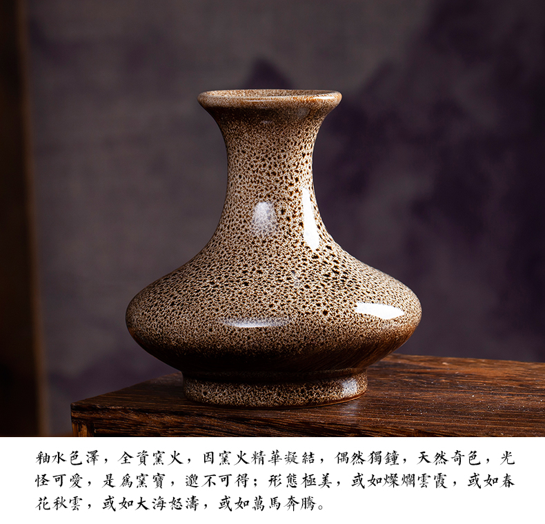 Archaize of jingdezhen ceramics up vase small place, dry flower, flower arranging Chinese style restoring ancient ways is the sitting room decoration