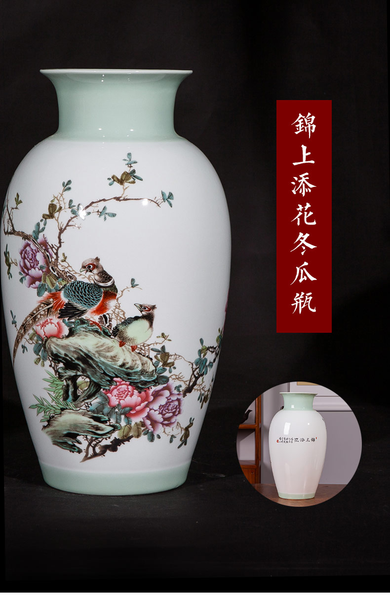 Jingdezhen ceramics vase furnishing articles Chinese style is I sitting room flower arranging household contracted TV ark adornment ornament