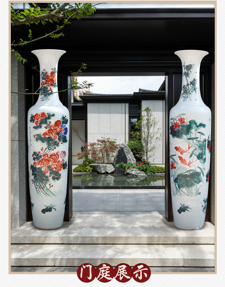 Jingdezhen ceramic hand - made the French hotel opening place large vases, Chinese style living room office decorations