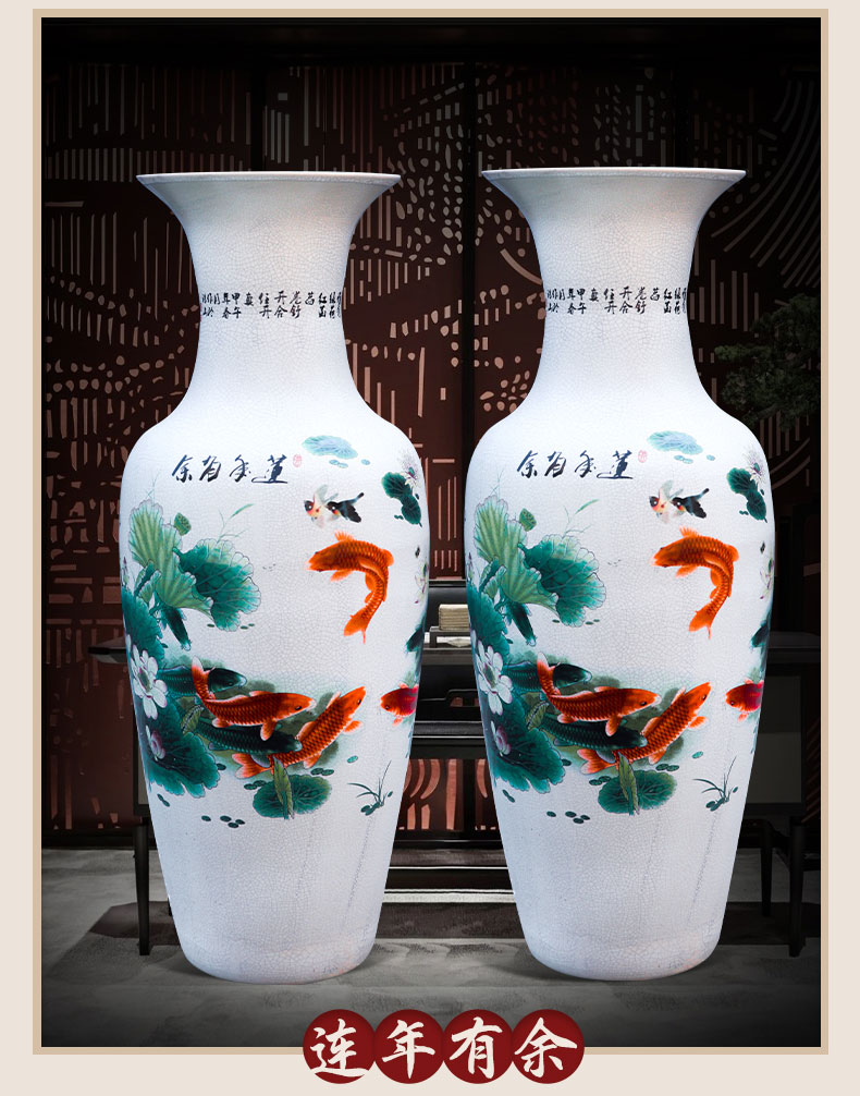 Jingdezhen ceramics vase of large sitting room porch furnishing articles contracted style restoring ancient ways home decoration flower arrangement