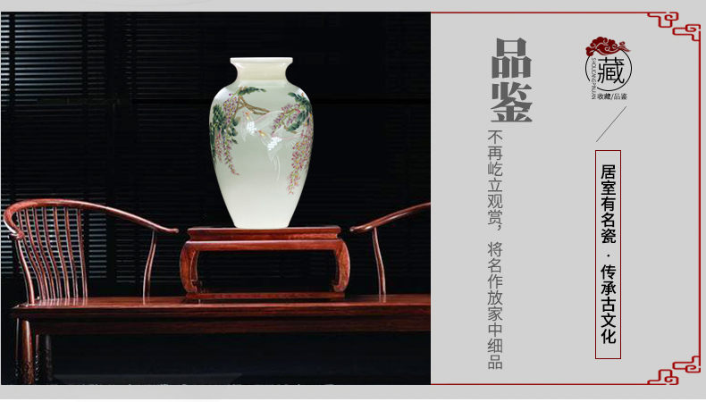 Famous master of jingdezhen ceramics hand - made pastel MeiKaiWuFu vase Chinese wine sitting room adornment is placed