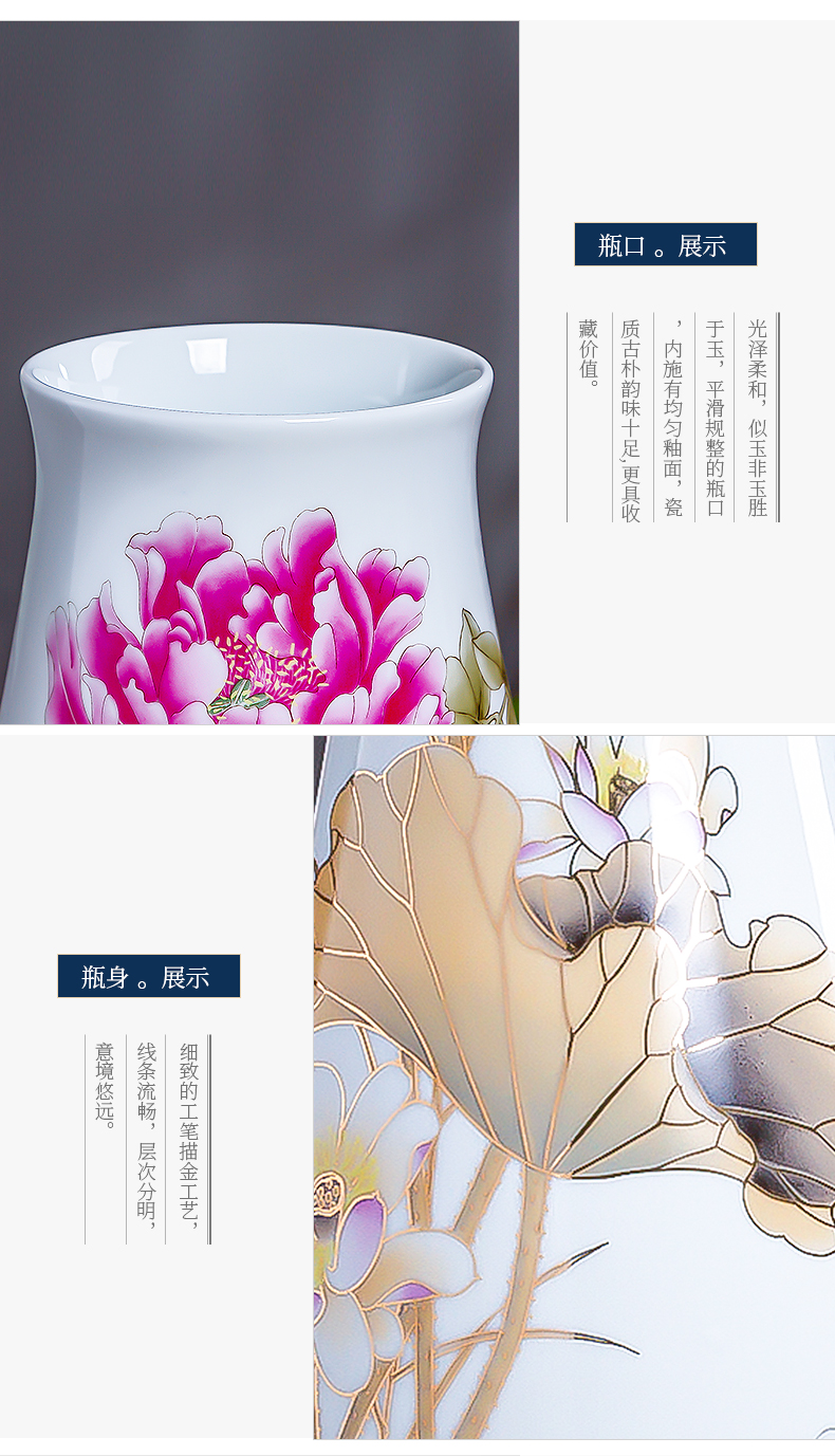 The Master of jingdezhen ceramics hand - made paint high Angle vase furnishing articles household adornment style living room what flower arrangement