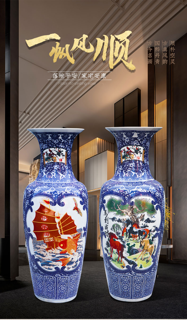 Jingdezhen ceramics vase of large sitting room porch furnishing articles contracted style restoring ancient ways home decoration flower arrangement